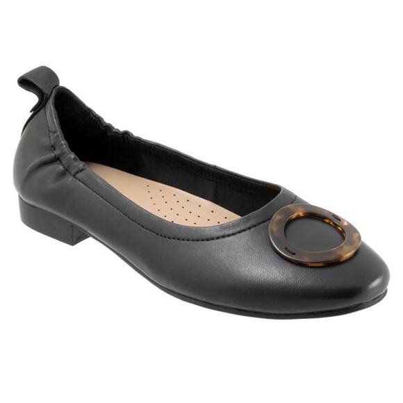 TROTTERS Gia Ornament Leather Ballet Flats Women sz 8.5W Black NEW‎ | MSRP $114 - Picture 1 of 9